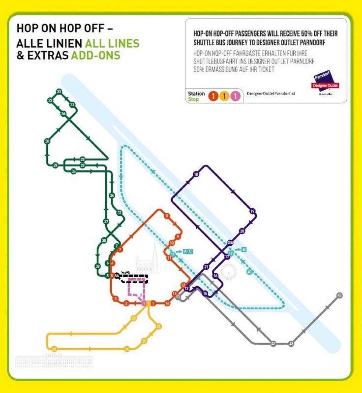 Wien hop on hop off bus tour karta