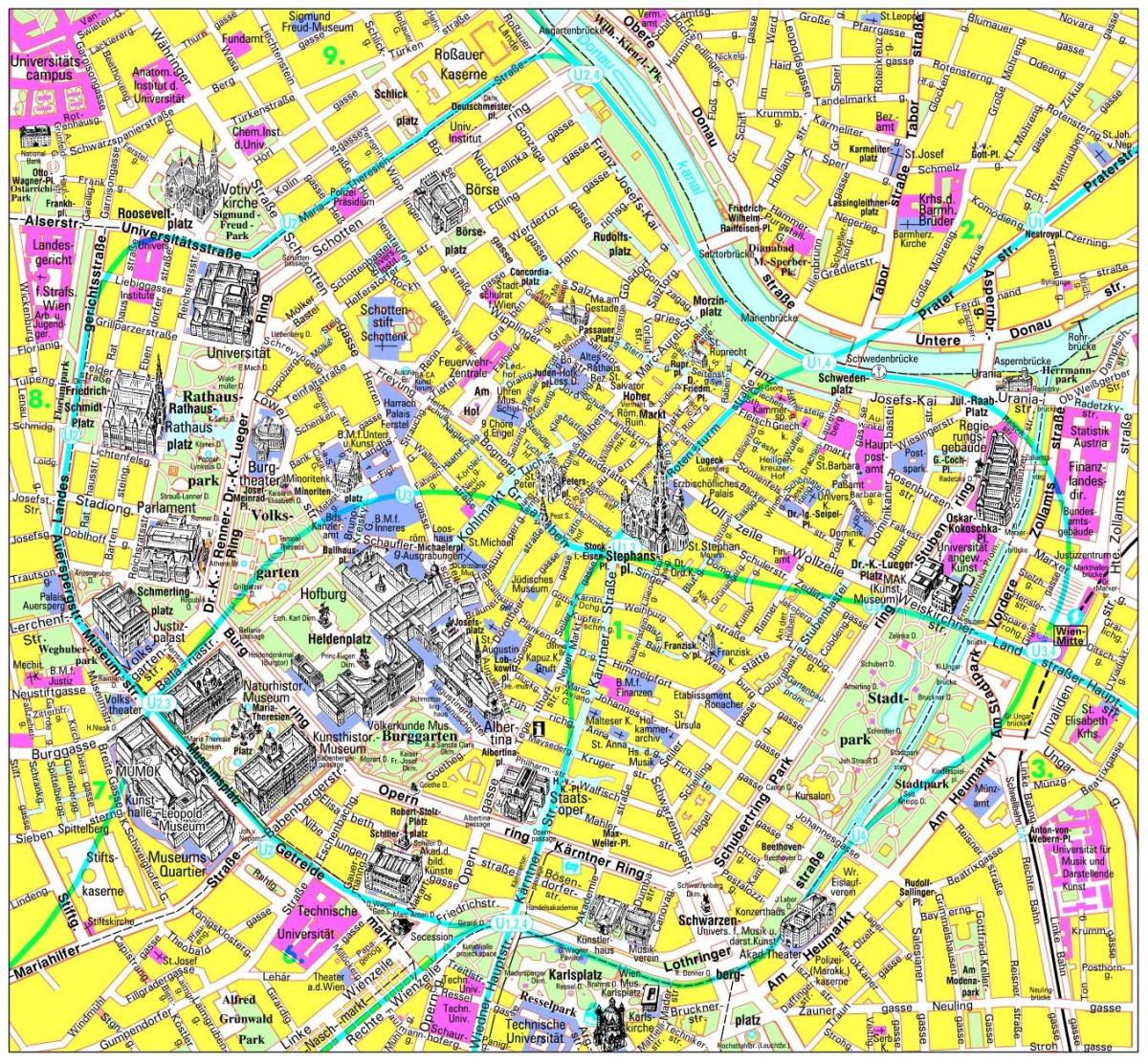 Wien platser att besöka karta