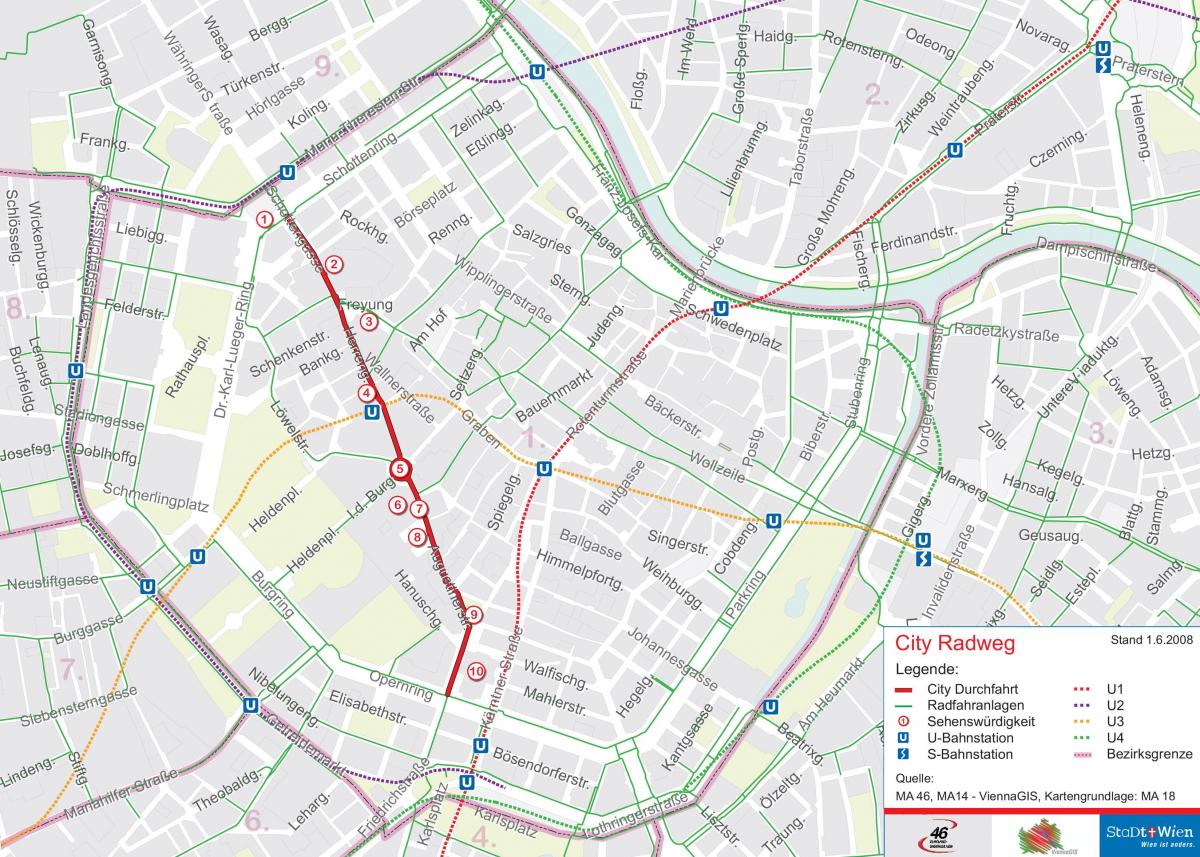 Wien cykling karta