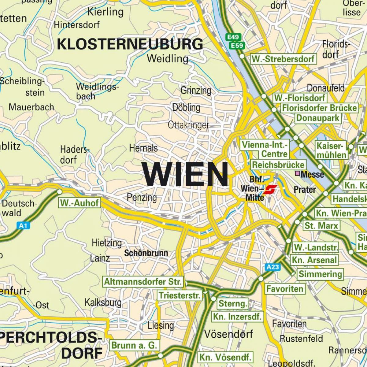 Wien platser av intresse karta
