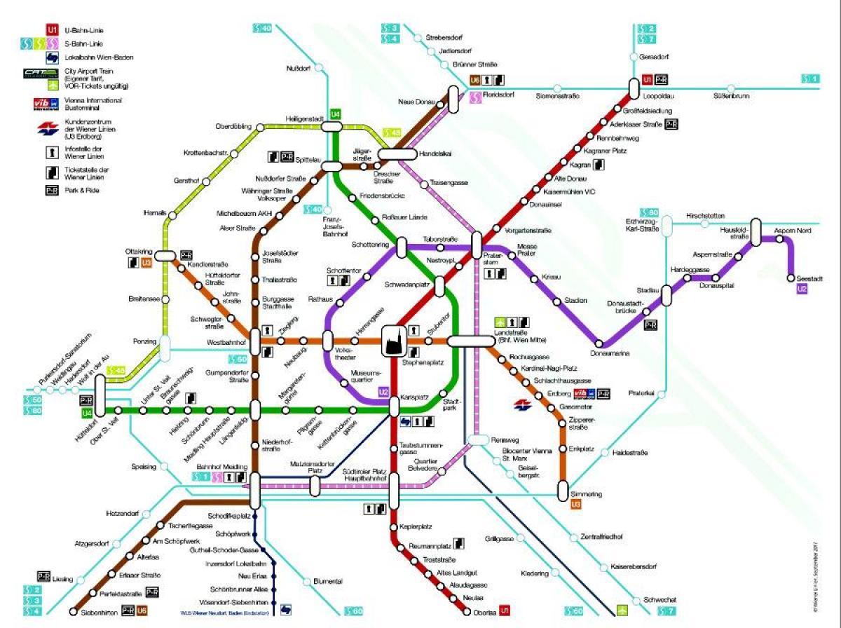 Wien tunnelbanestationen karta
