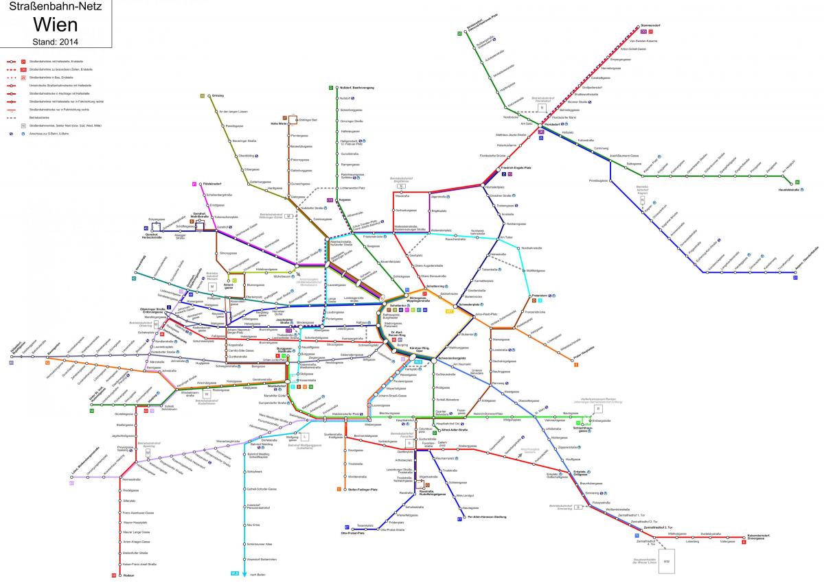 Wien spårvagn linje d karta