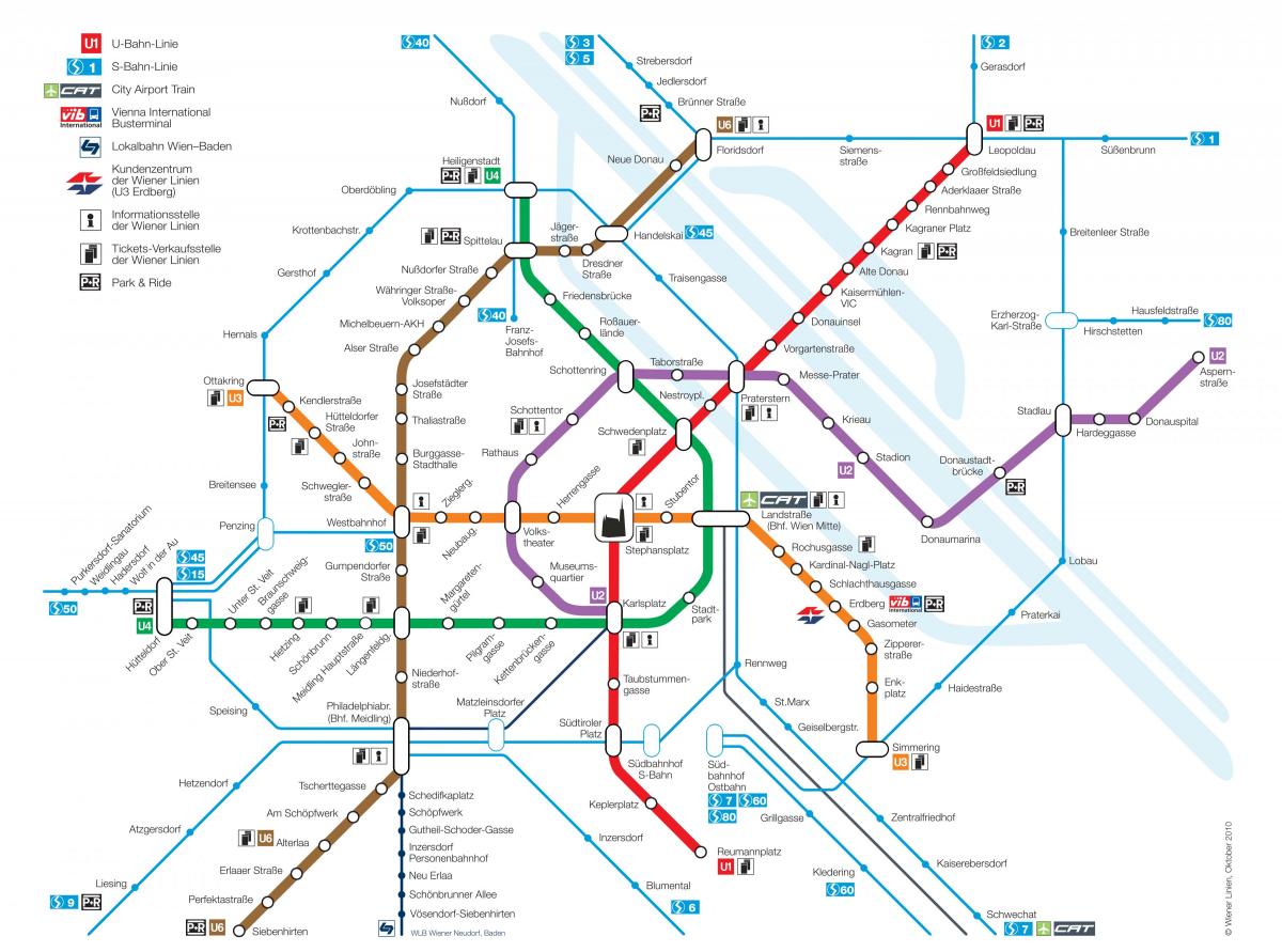 Karta över Wien transit
