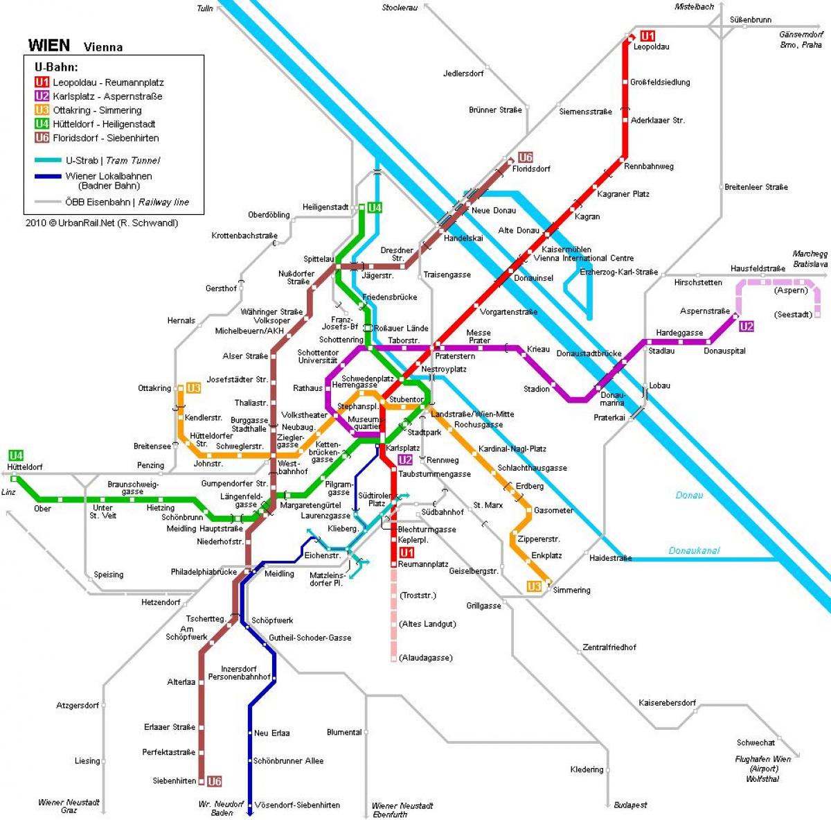 Wien tunnelbanestationen hauptbahnhof karta