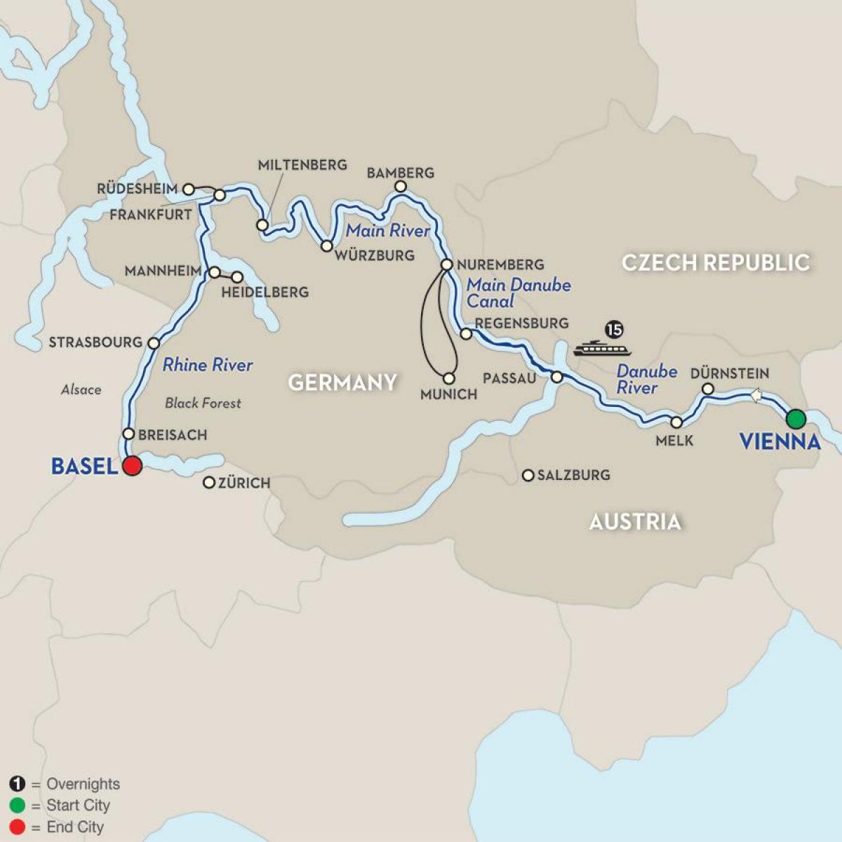 Karta över donau Wien 