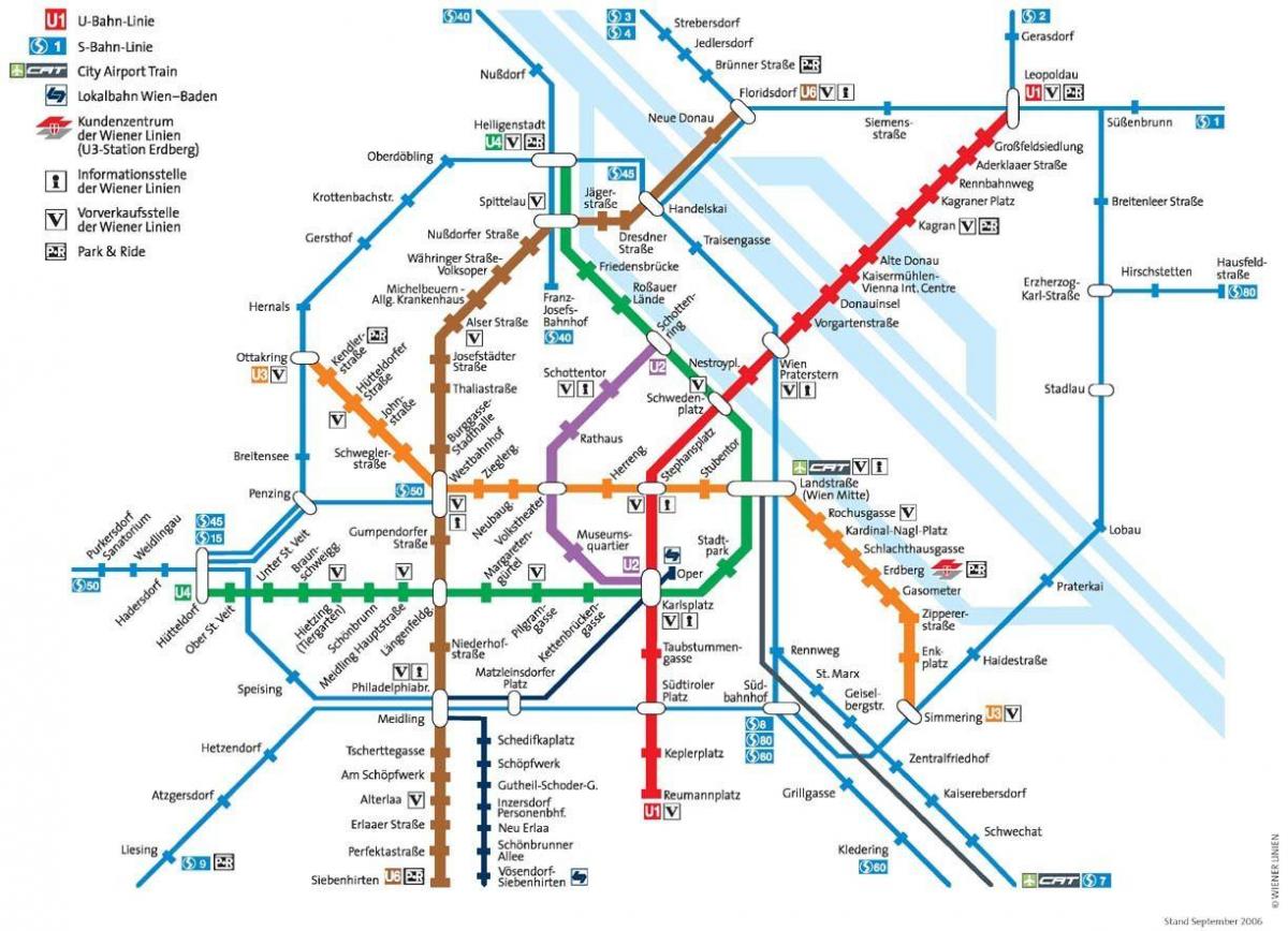 Wien metro kartan i full storlek