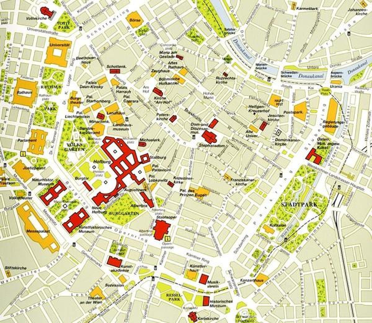 Wiens historiska centrum karta