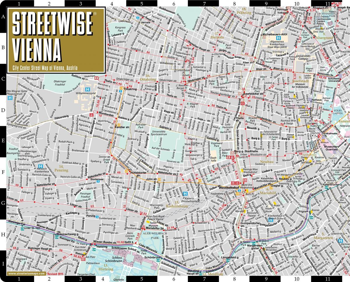 city street karta över Wien Österrike