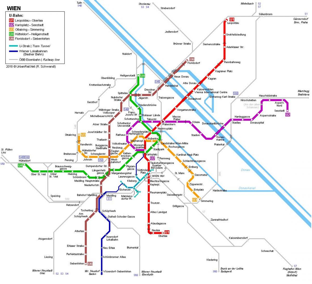 Karta över Wien uban