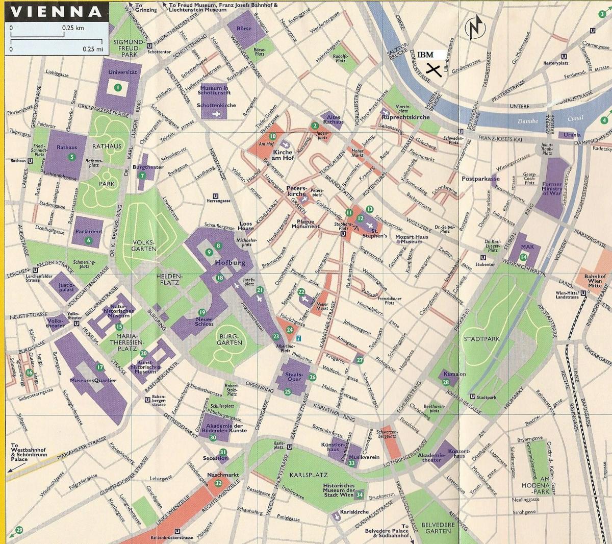 Karta över varuhus i Wien 