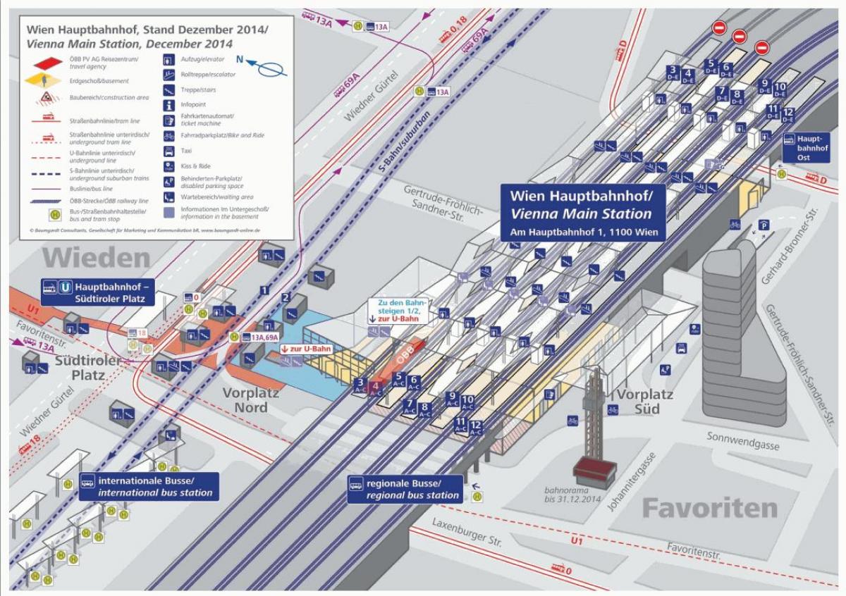Karta över Wien hbf plattform
