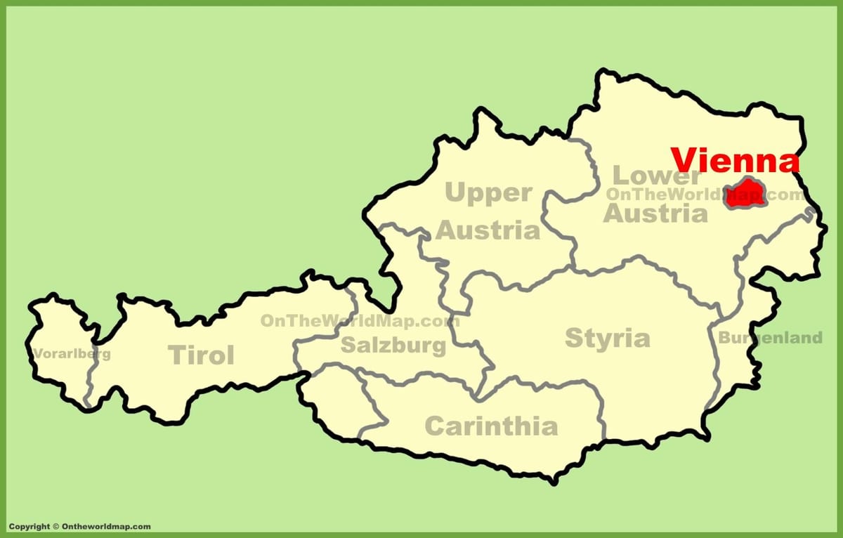 Karta över Wien läge