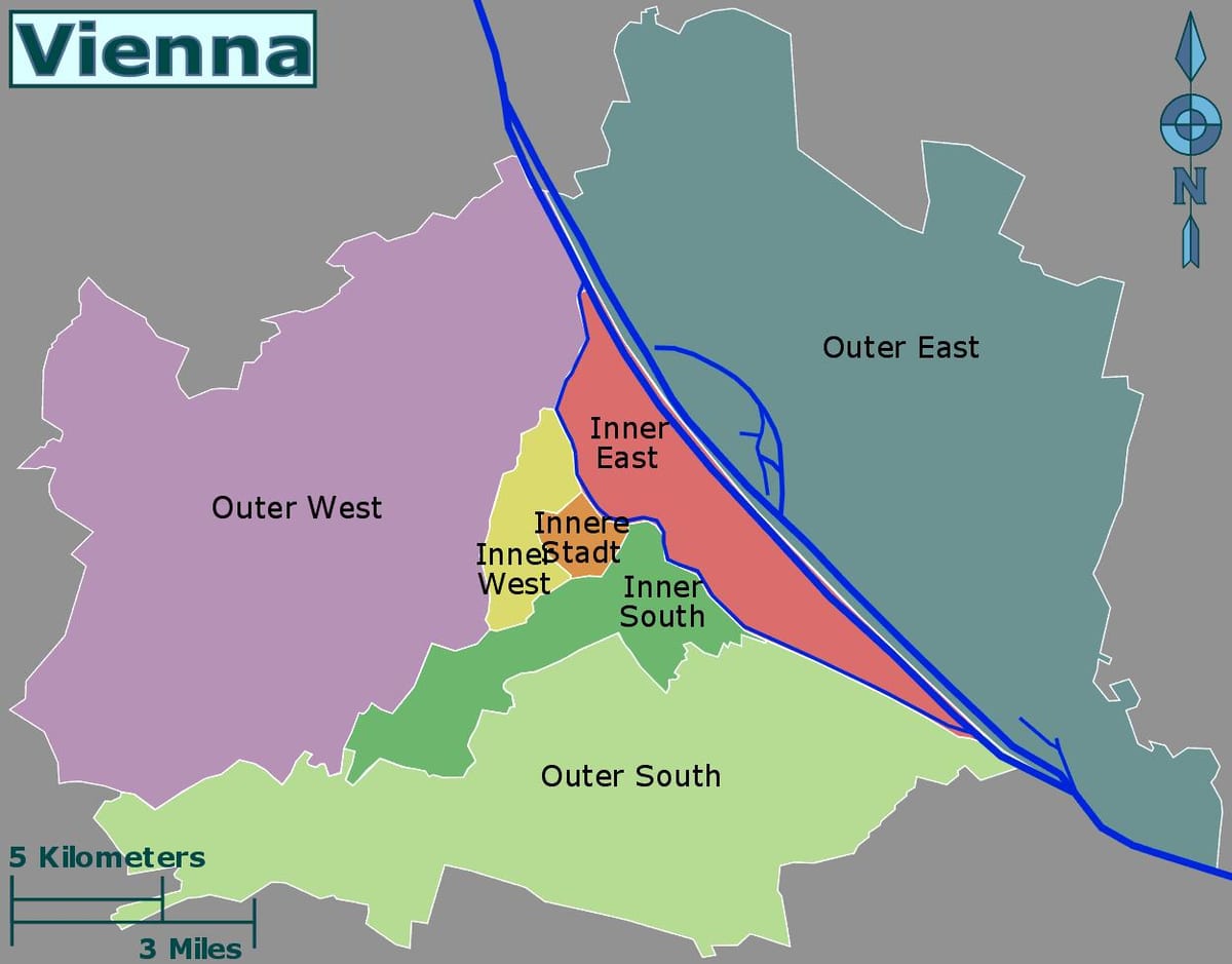 distrikten i Wien karta