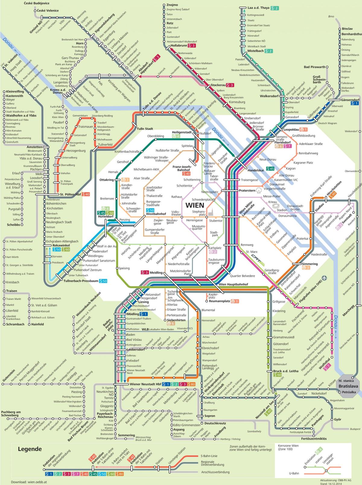 Vienna city transport karta