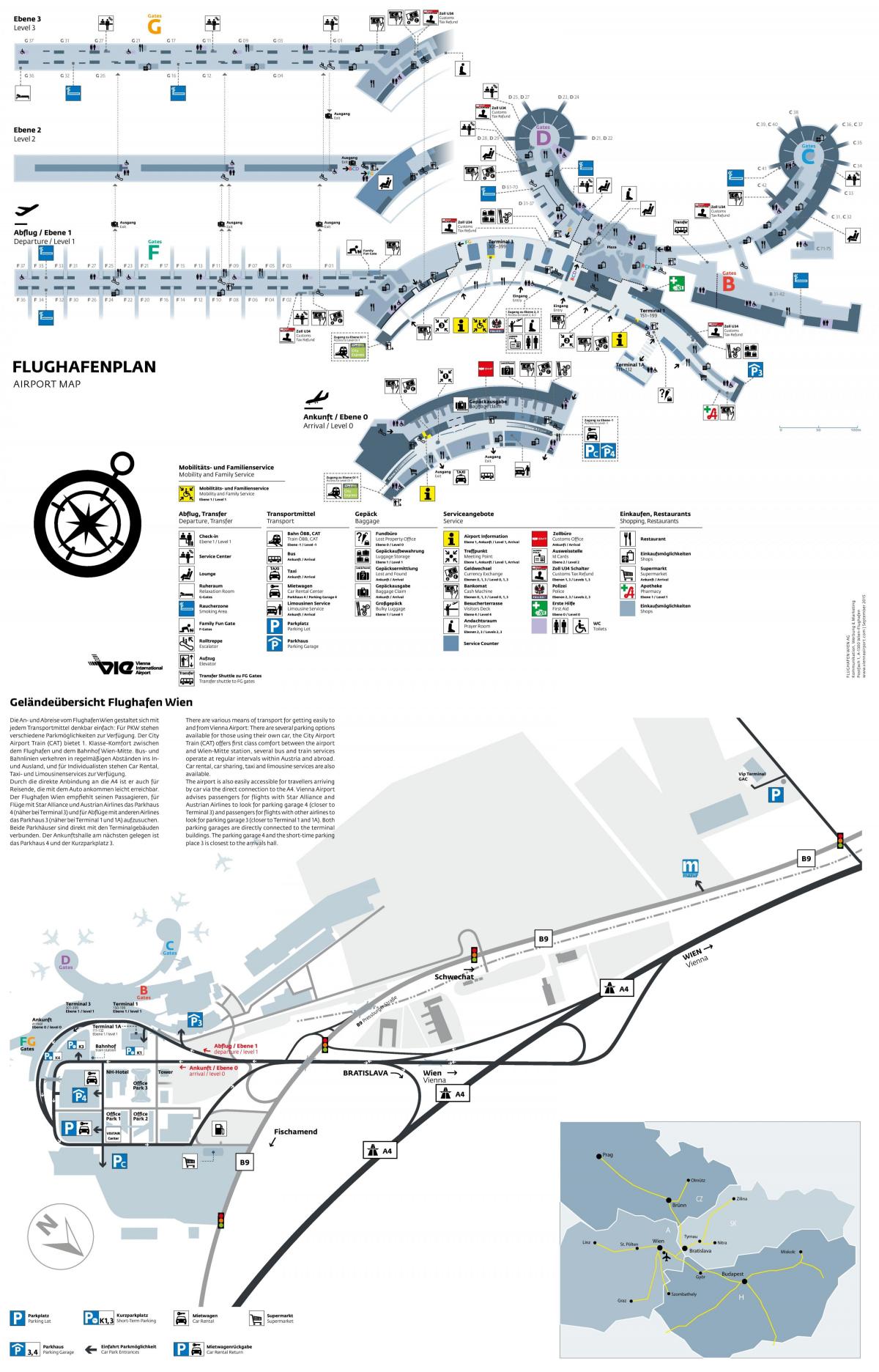 Wiens flygplats avgångar karta