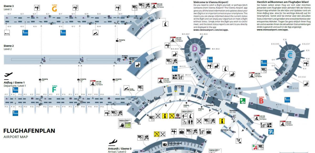 Wien Österrike flygplats karta