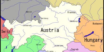 Karta över Wien och dess omgivningar