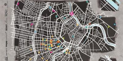 Karta av street art Wien