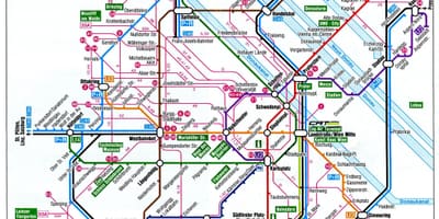 Karta över Wien Österrike tåg