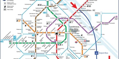 Karta över Wien mitte station