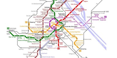 Karta över Wien spårvagn