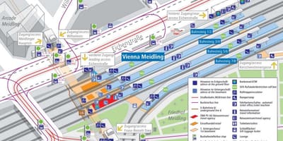 Tågstationer i Wien Österrike karta
